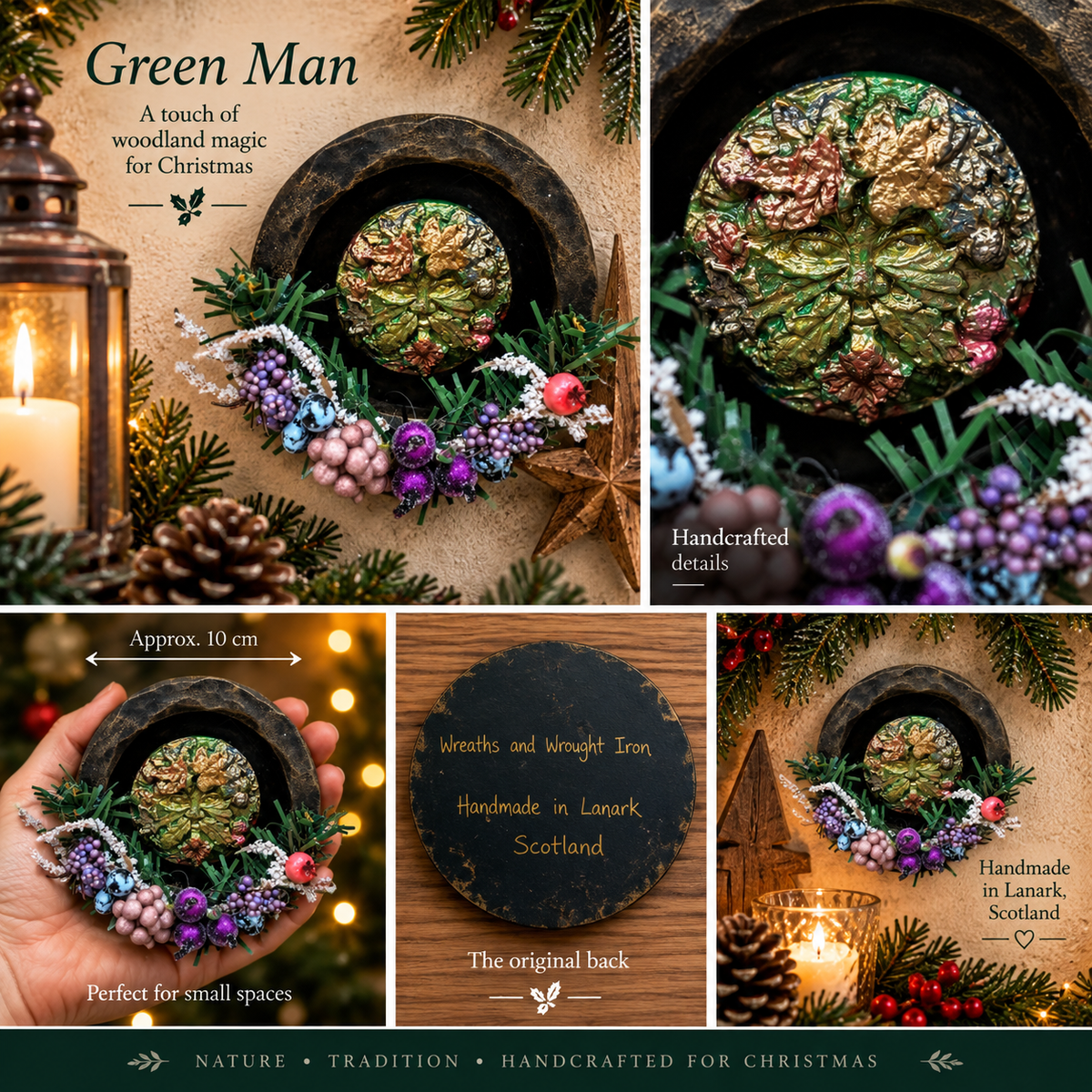Christmas Green Man and Green Woman Wall decorations