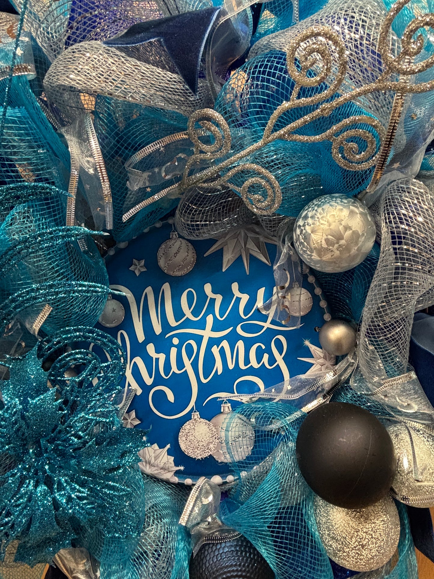 Blue Ribbon Wreath