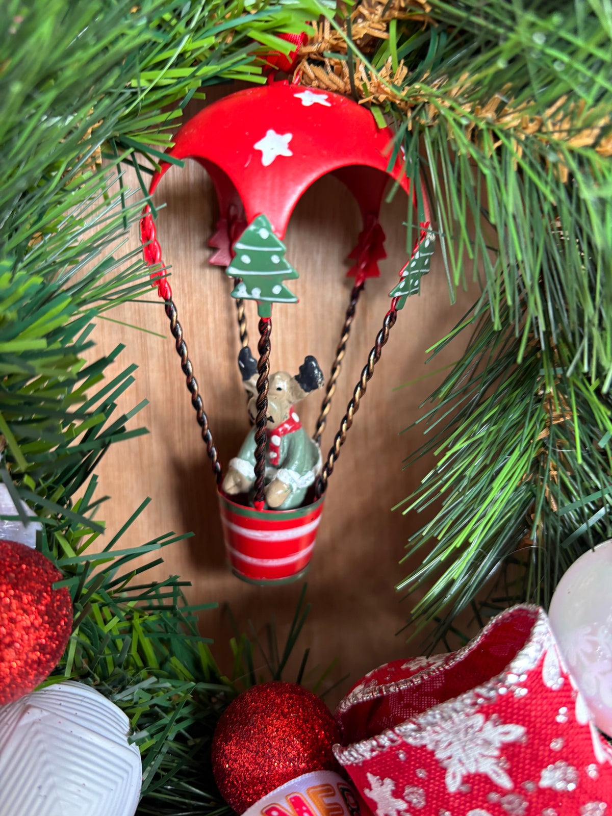 Reindeer in a Balloon Wreath