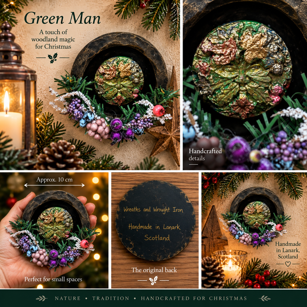 Christmas Green Man and Green Woman Wall decorations