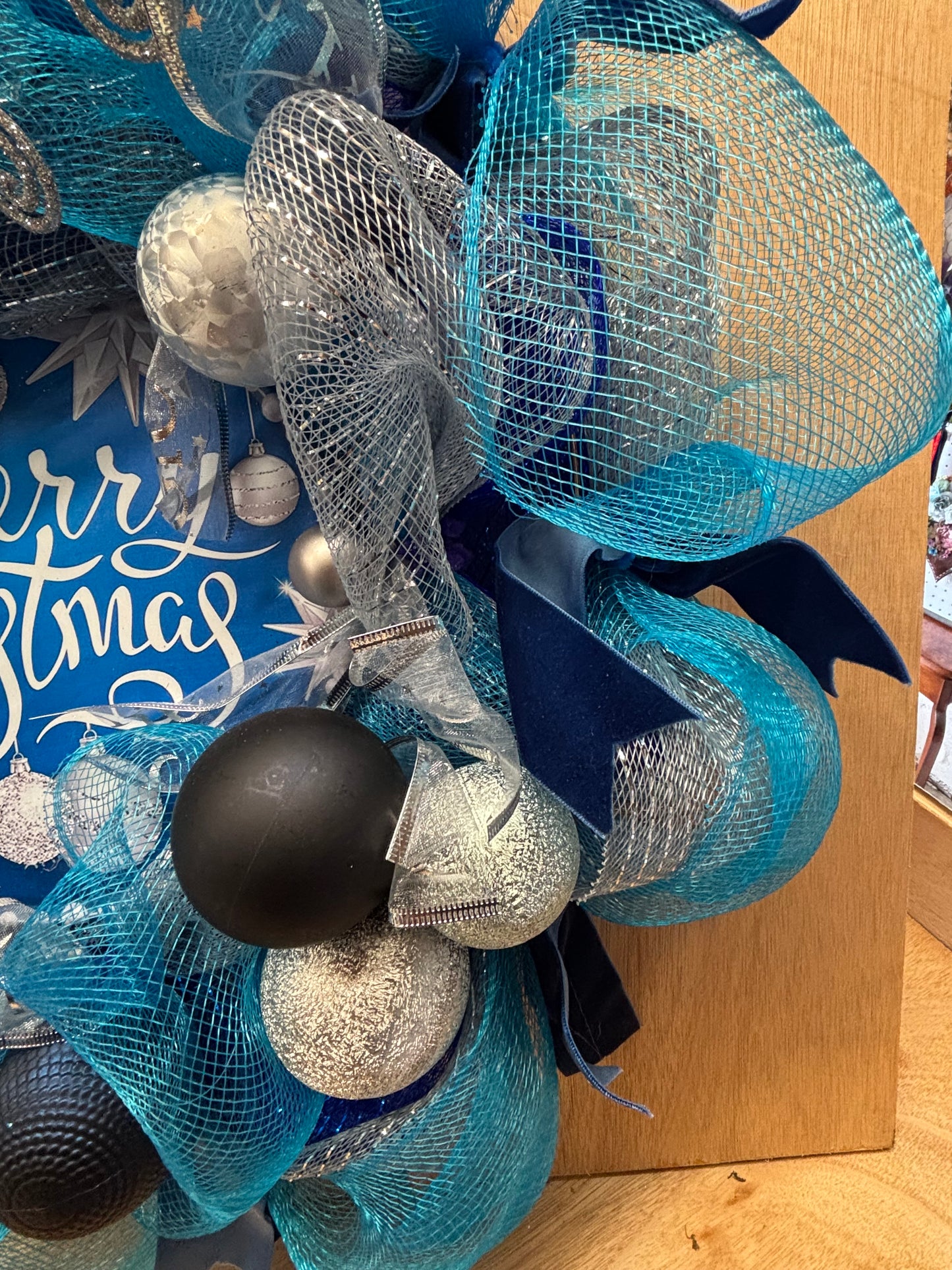 Blue Ribbon Wreath