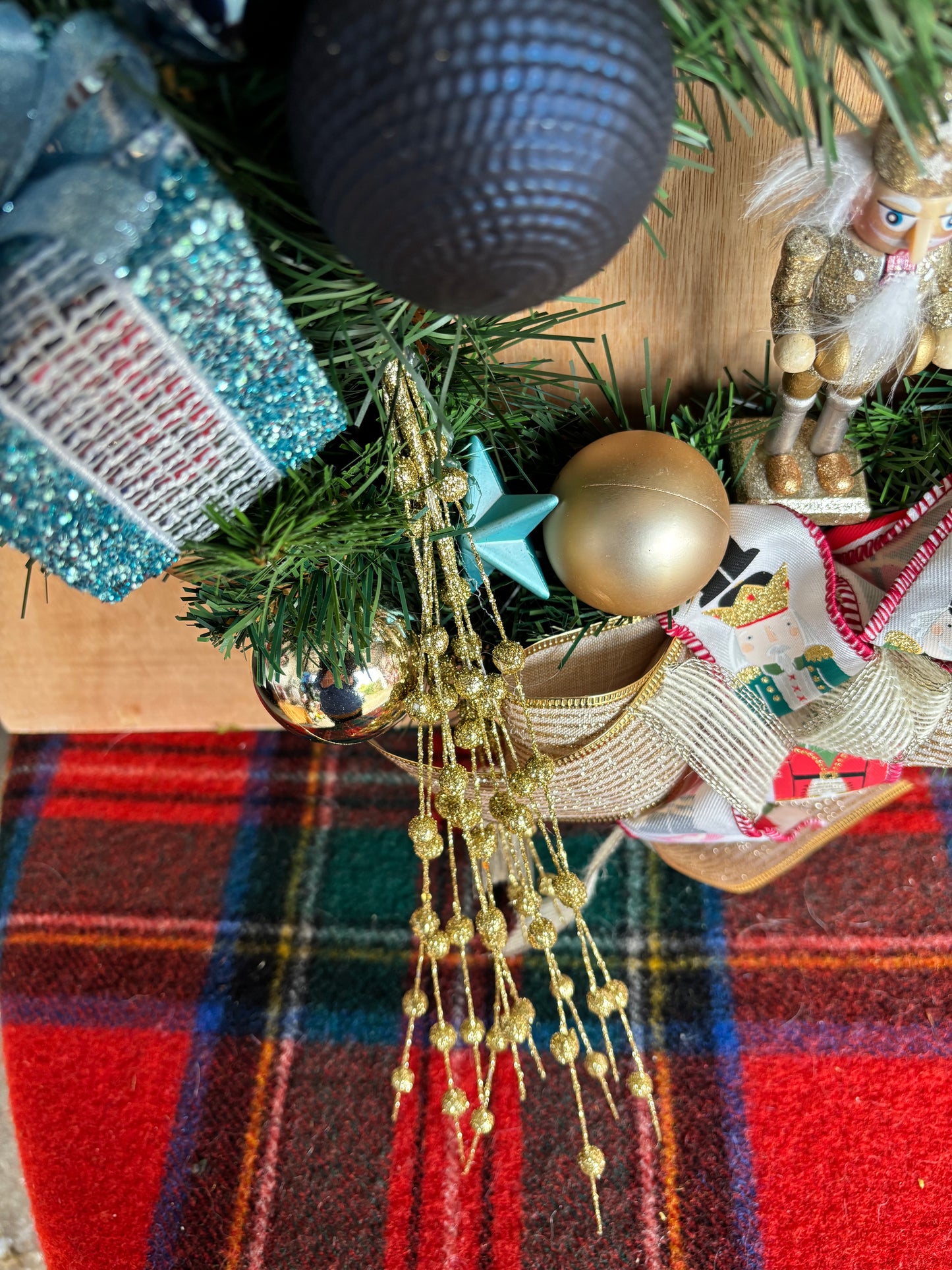 Blue and Gold Nutcracker Wreath