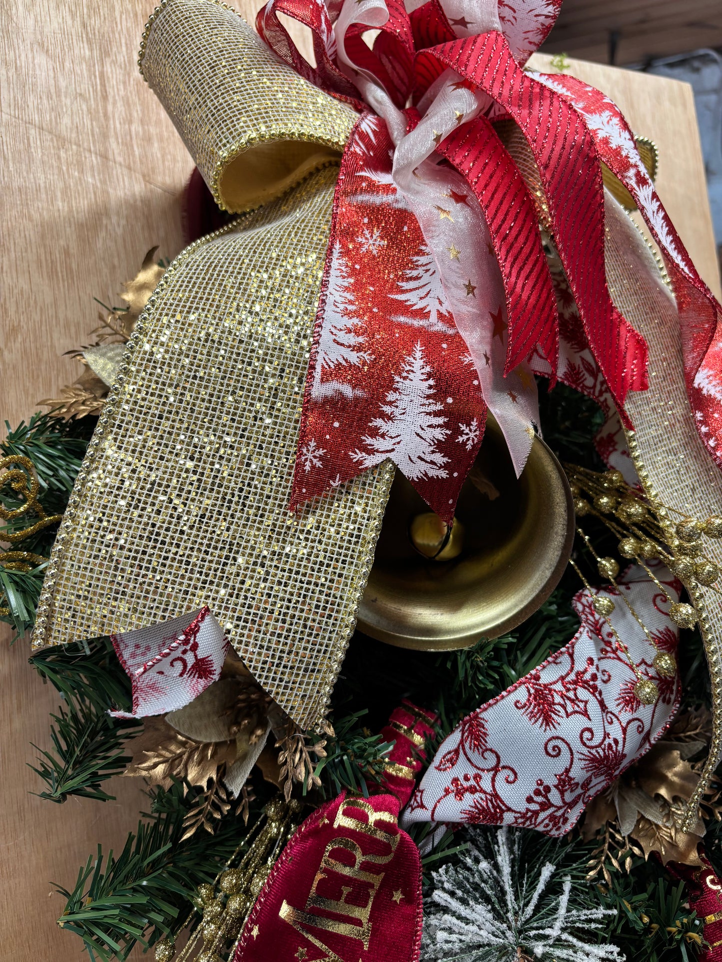 Green and Gold Swag Wreath