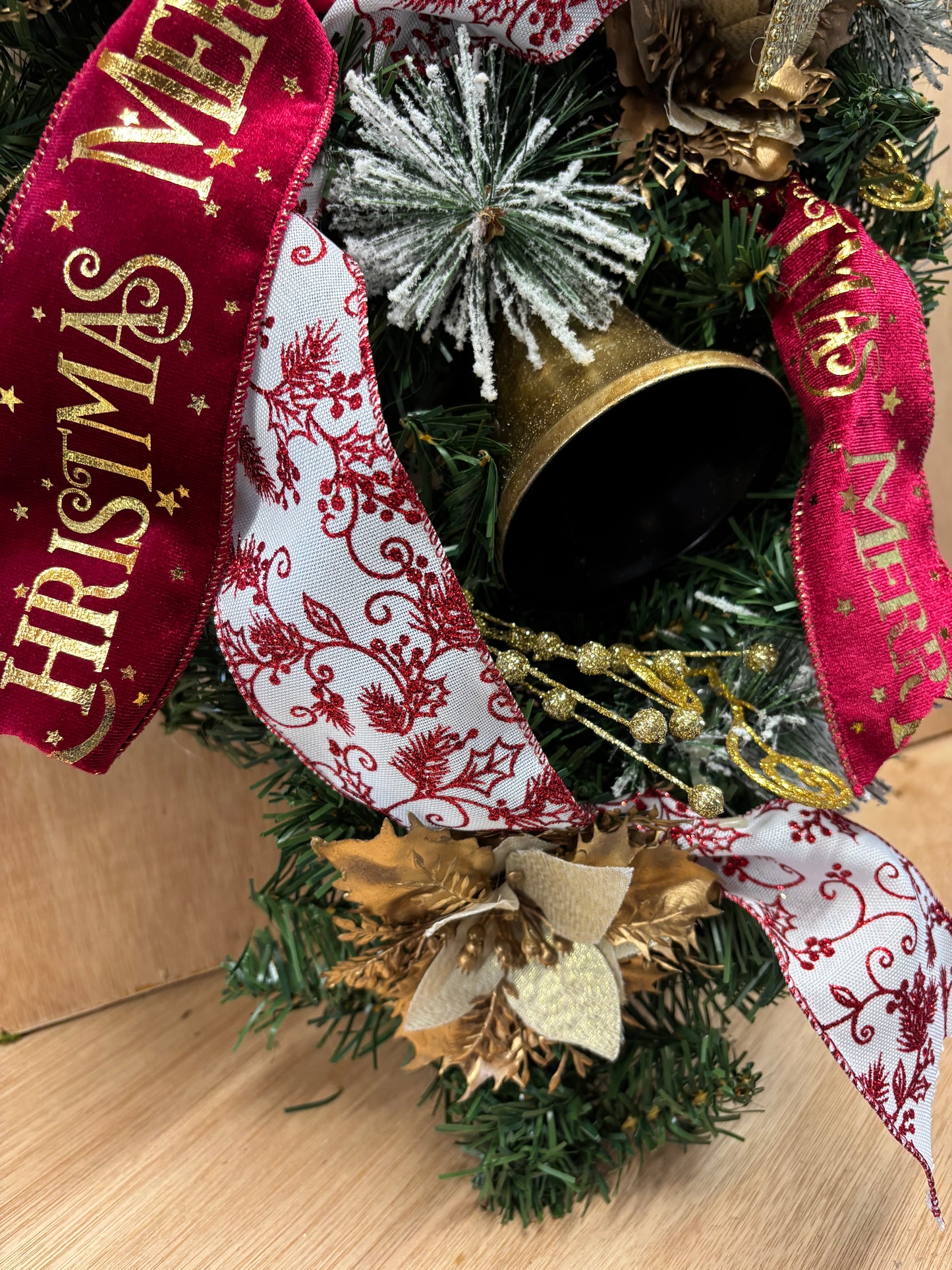 Green and Gold Swag Wreath
