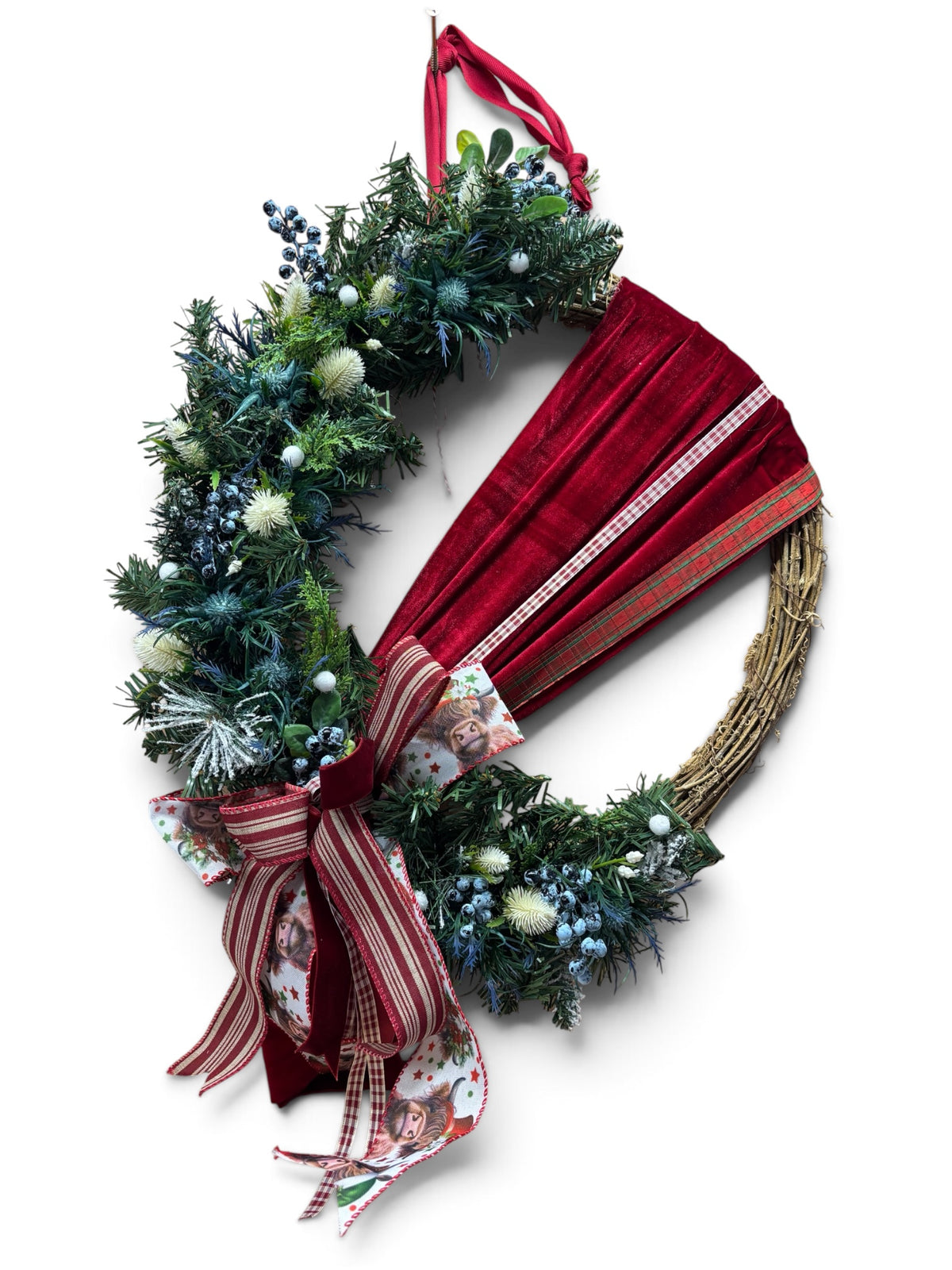 Highland Christmas Velvet Wreath