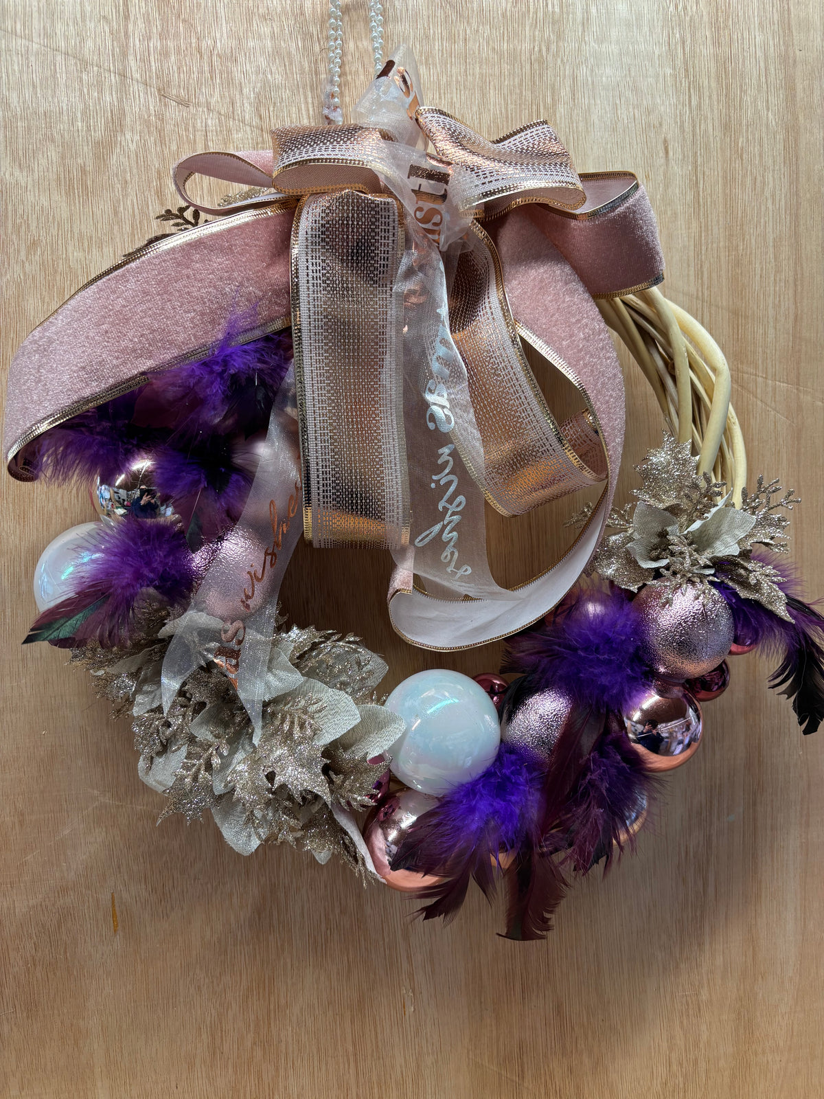 Purple Feather Wreath