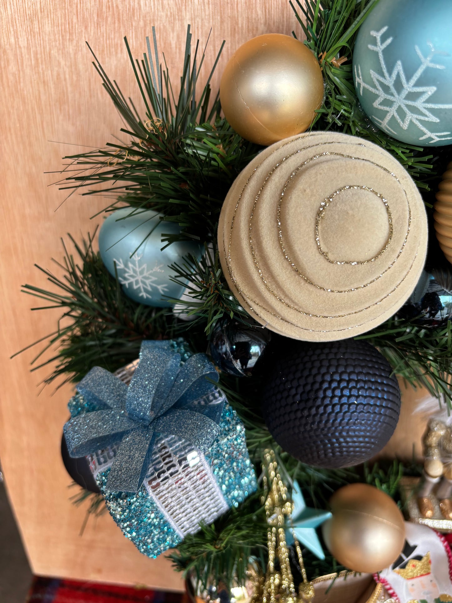 Blue and Gold Nutcracker Wreath