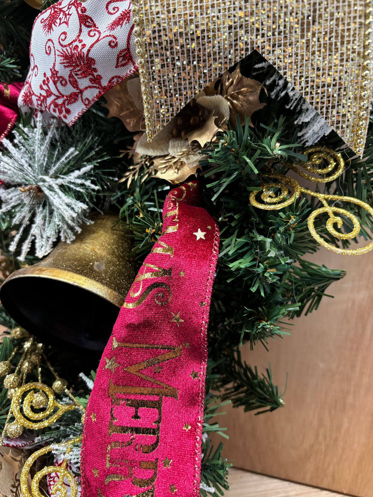 Green and Gold Swag Wreath