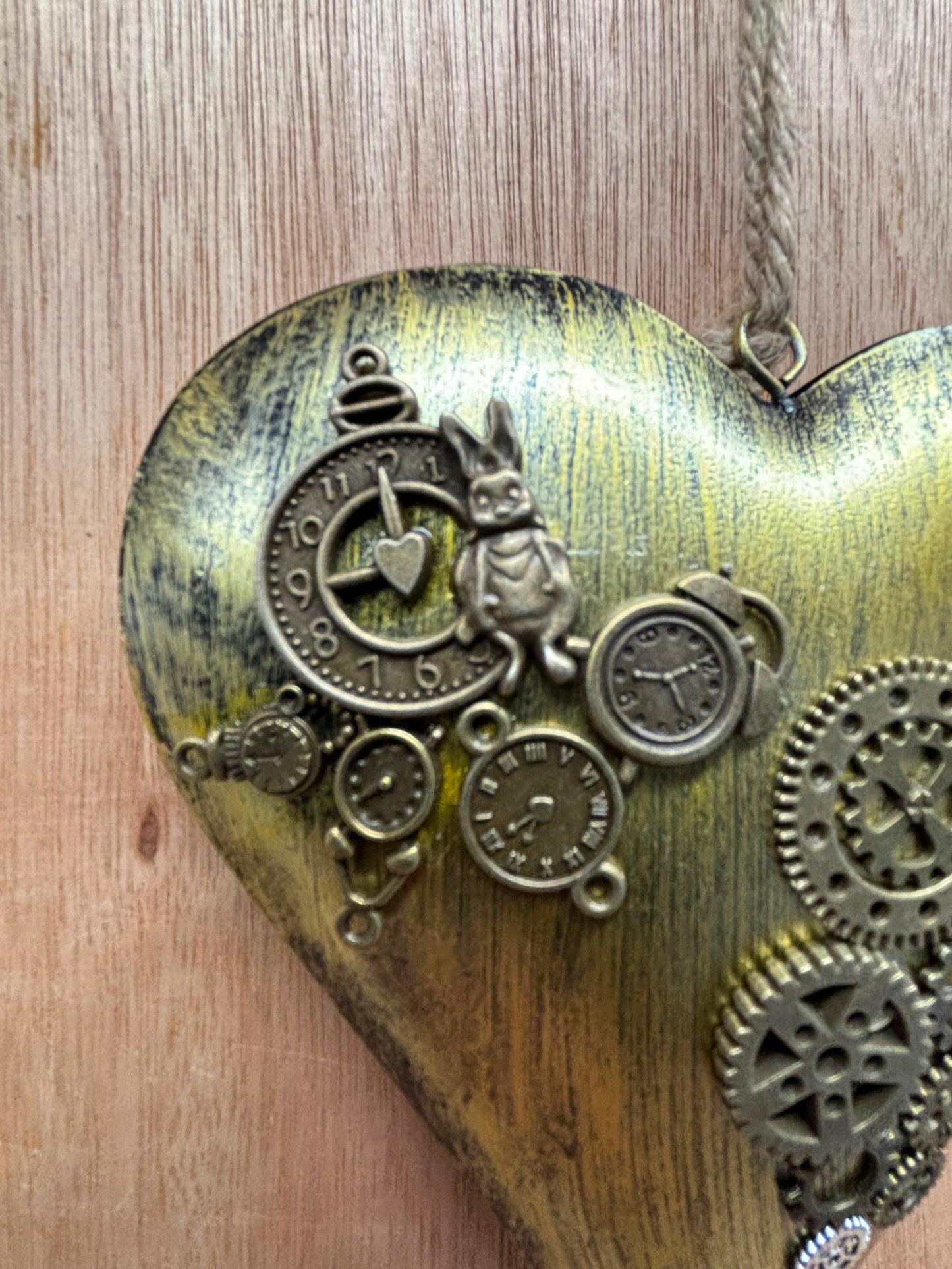 Mini Steampunk Hanging Hearts