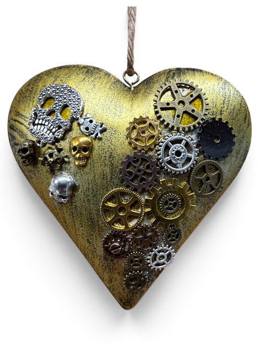 Mini Steampunk Hanging Hearts