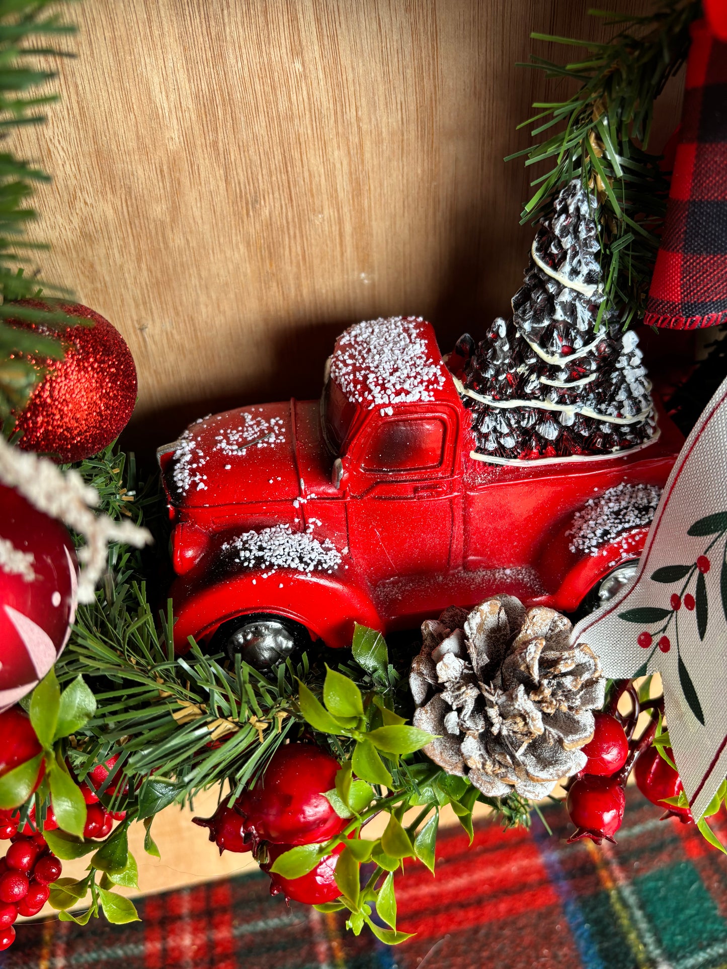 Christmas Car and Santa Wreath