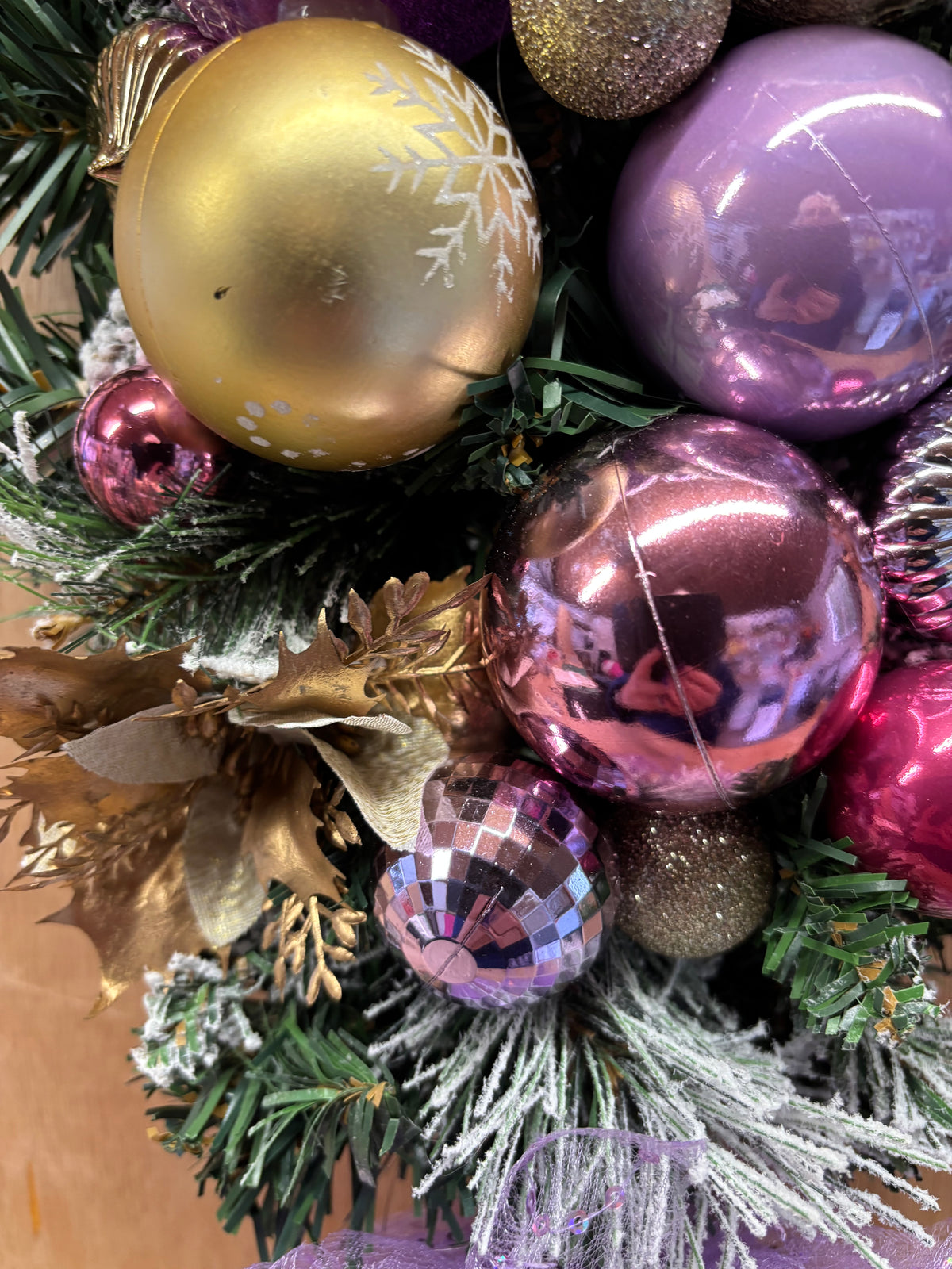 Pink and Gold Wreath