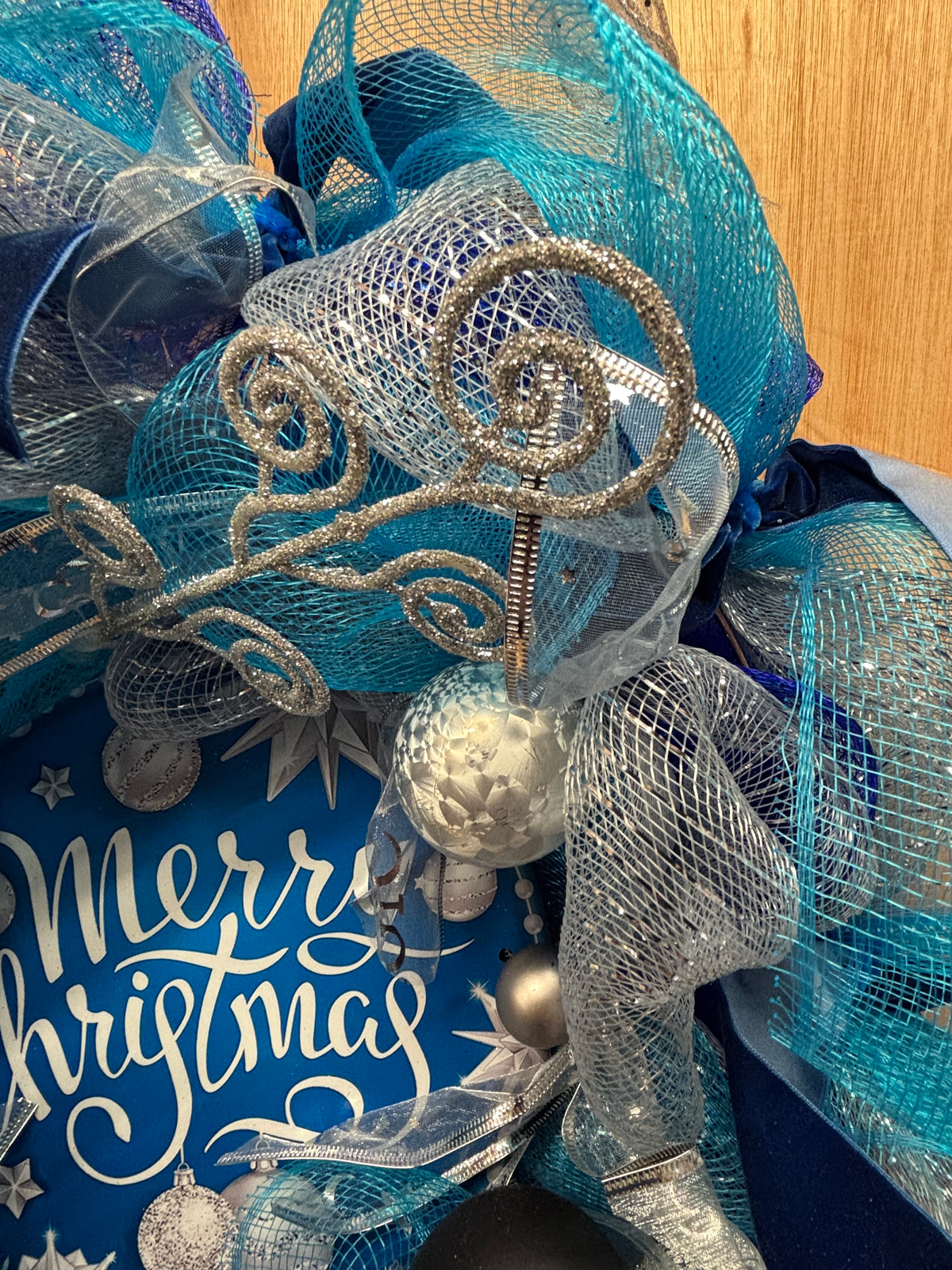 Blue Ribbon Wreath
